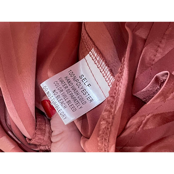 Pinch Women Cami‎ Tank Top Ruffle Tiered Trim Striped Metallic Pink Medium NWT - Picture 6 of 9